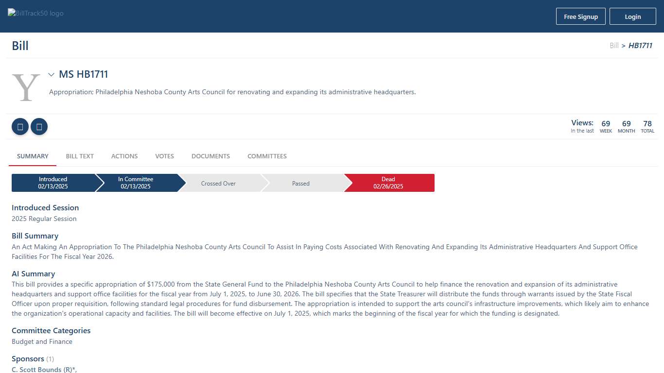 MS HB1711 | BillTrack50