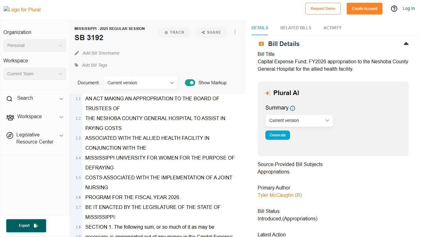 SB 3192 - Mississippi (2025) - Plural